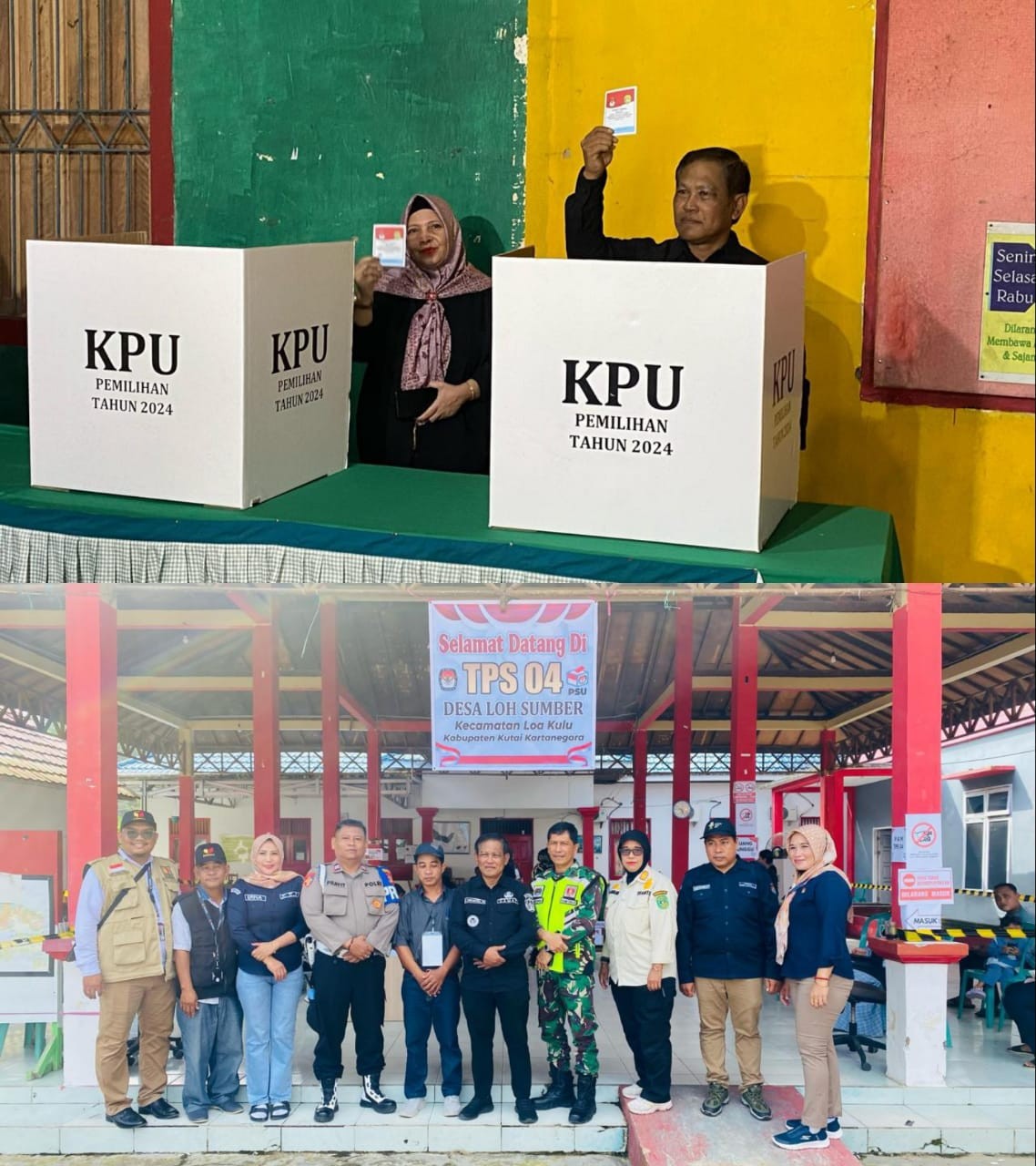Camat Loa Kulu Gunakan Hak Pilih dan Tinjau Langsung Pelaksanaan Pemilu di Sejumlah TPS di Kecamatan Loa Kulu