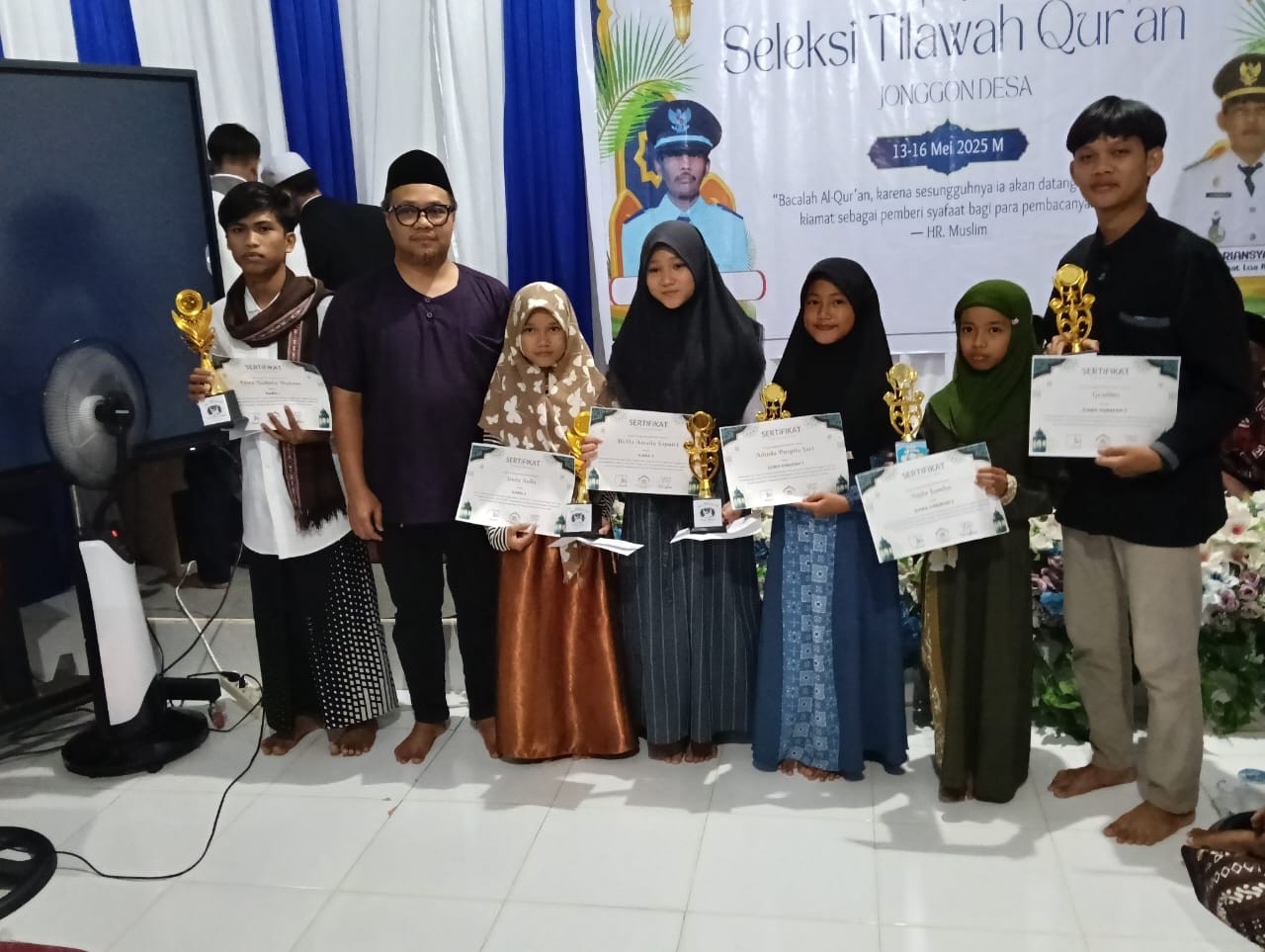 STQ Perdana Desa Jonggon Resmi Ditutup, Dihadiri Plt Sekcam dan Kasi Kessos