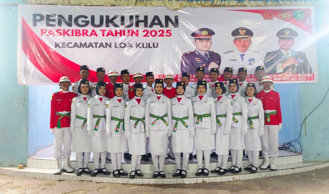 Pengukuhan Paskibraka Kecamatan Loa Kulu Tahun 2025 Berlangsung Khidmat
