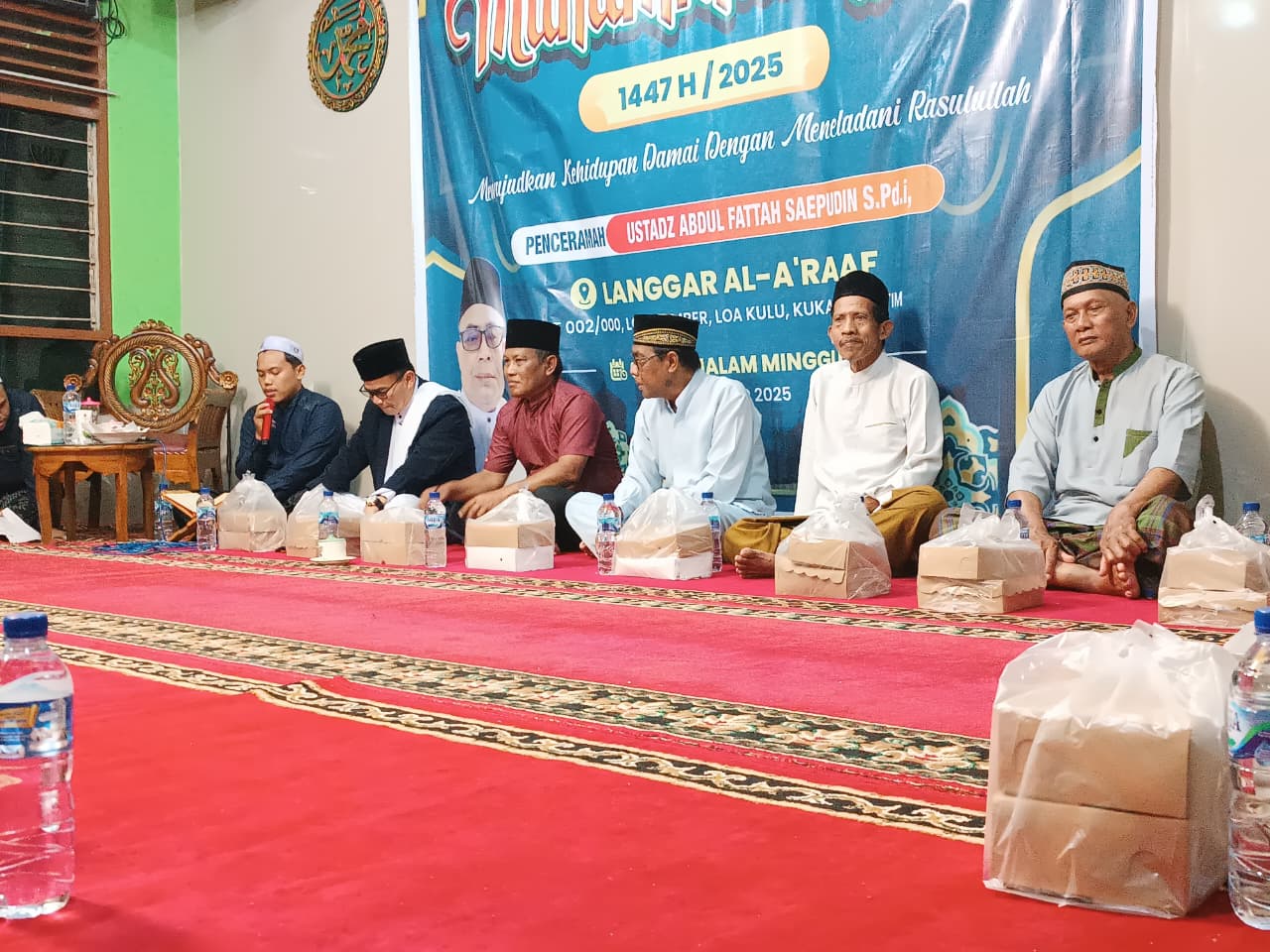 Camat Loa Kulu H. Adriansyah, SH Hadiri Peringatan Maulid Nabi Muhammad SAW di Langgar Al-A’raaf RT 02 Desa Loh Sumber