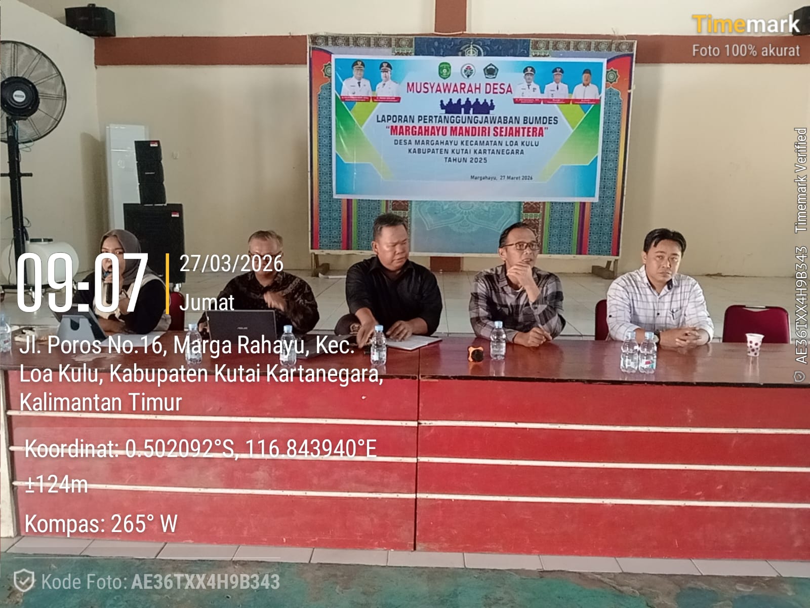 KASI PMD KECAMATAN LOA KULU HADIRI MUSYAWARAH DESA BUMDES MARGAHAYU