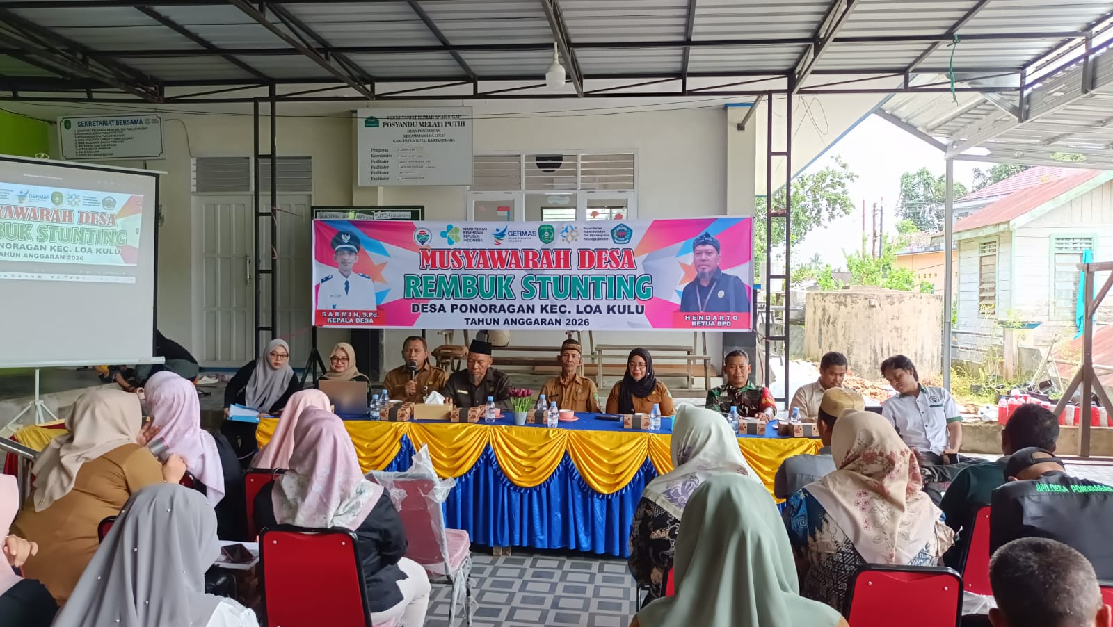 Kasi Pemerintahan Kecamatan Loa Kulu Hadiri Musdes Rembug Stunting di Desa Ponoragan