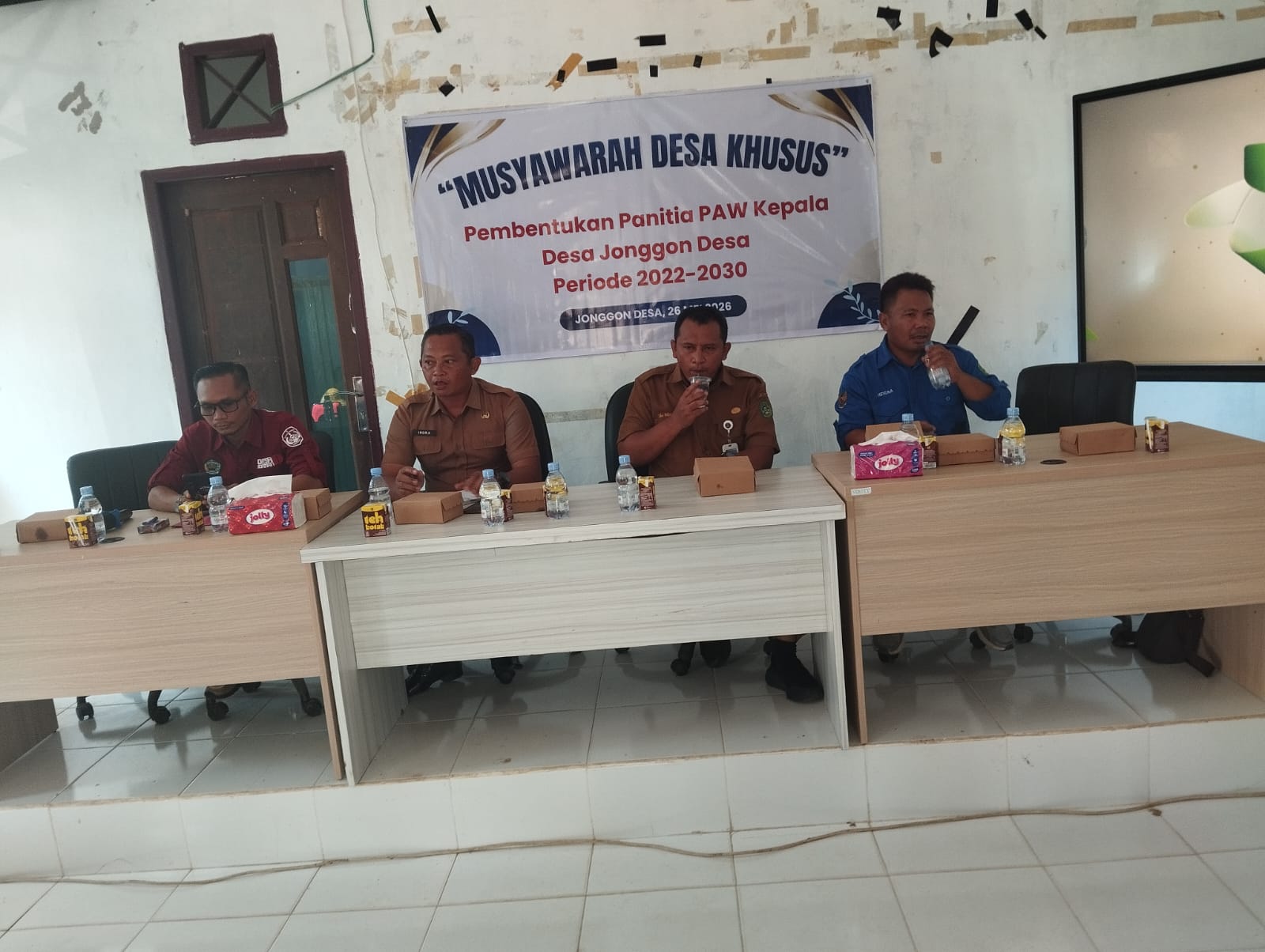 Kasi Pemerintahan Hadiri Musdesus Pembentukan Panitia Pemilihan Kepala Desa PAW Desa Jonggon