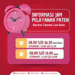 Jam Operasional PATEN Kecamatan Loa Kulu
