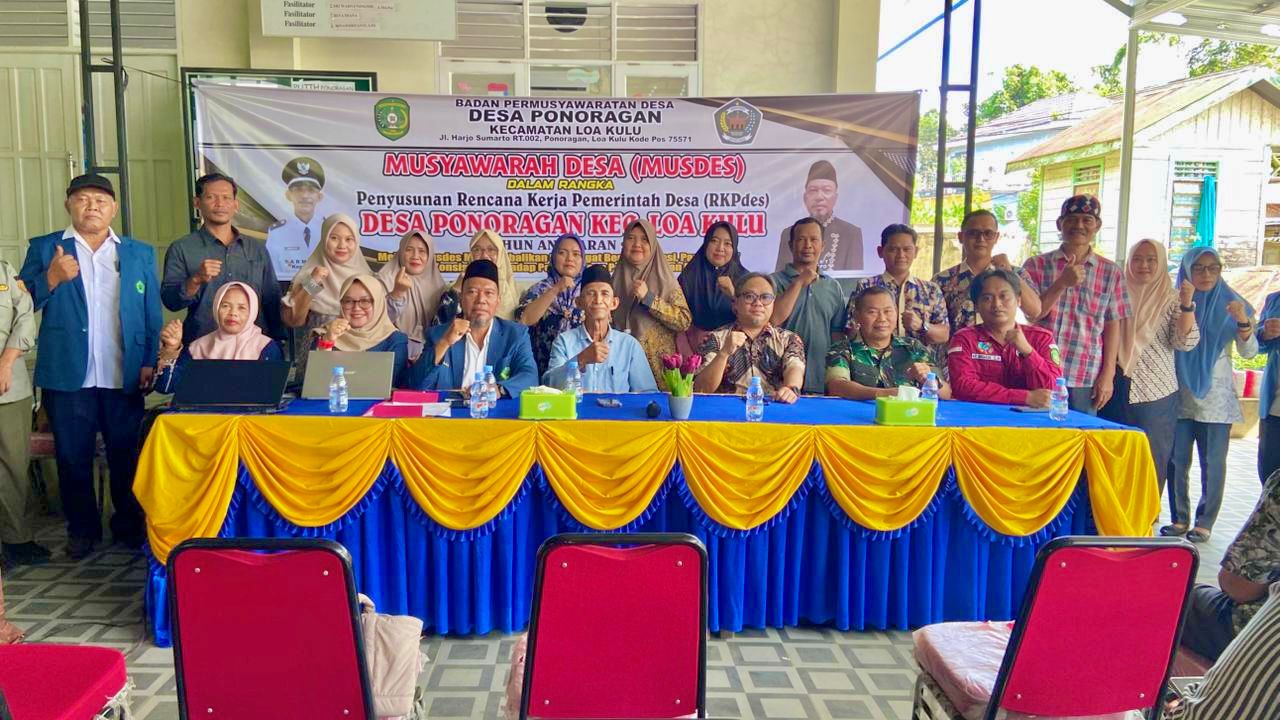 Sekcam Loa Kulu Hadiri Musdes RKPDes Tahun 2027 Desa Ponoragan, Perkuat Sinergi Perencanaan Pembangunan Desa